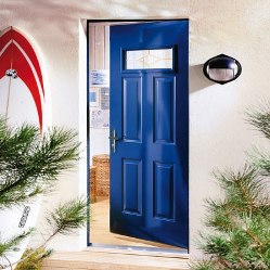 Porte en acier bleue Porte en acier bleue