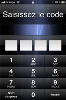 Photo d'un écran d'Iphone qui demande le code PIN